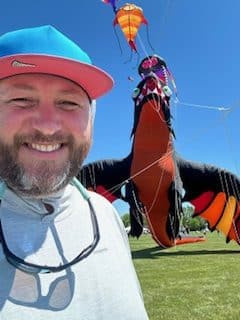 Portrait of Aaron King for #BojiKites in Okoboji, IA.